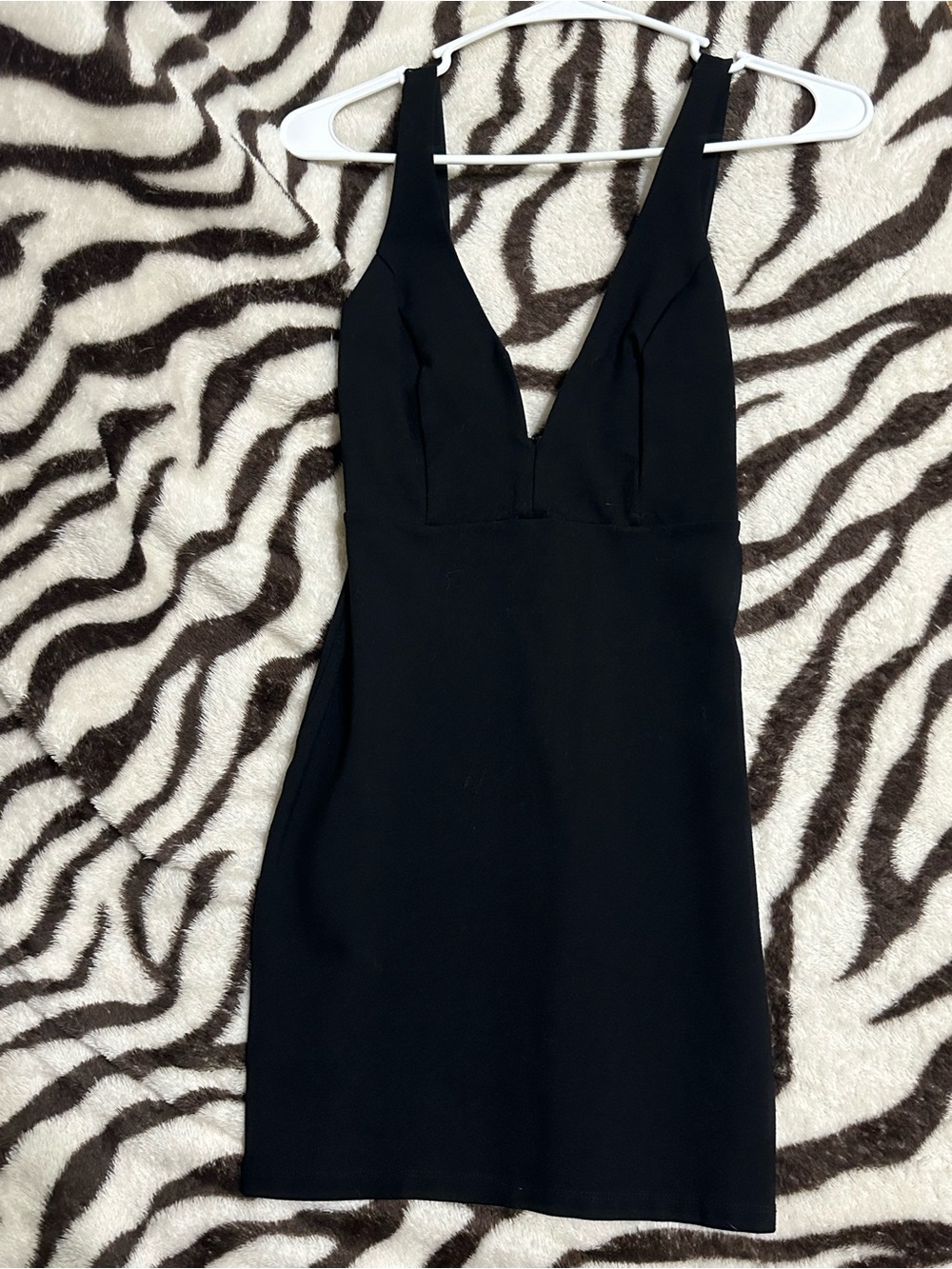Lulu's Black Plunging V-Neck Mini Dress